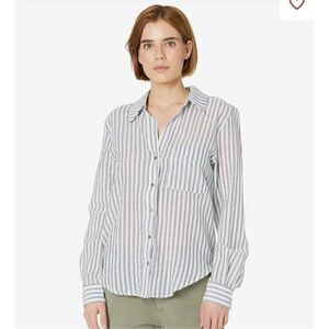 HEARTLOOM Sylvia Cotton striped button-down shirt M